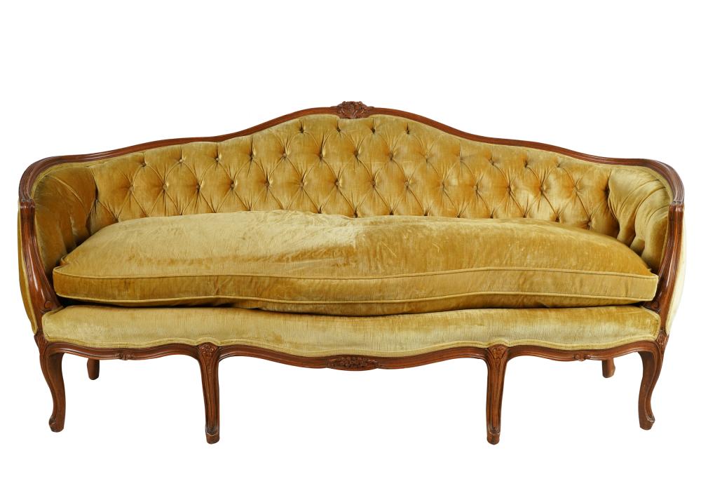 Appraisal: FRENCH PROVINCIAL STYLE CANAPE SETTEECondition with loose seat cushion wear