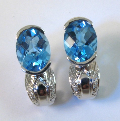 Appraisal: PAIR OF BLUE TOPAZ EARRINGS each k white gold and