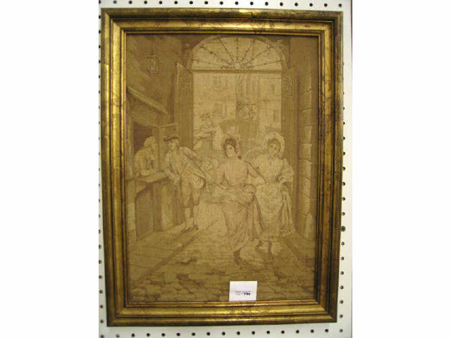 Appraisal: Framed Tapestry French street scene