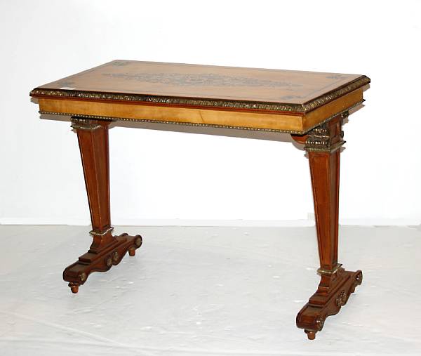 Appraisal: A Charles X style trestle table height in width in