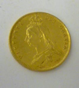 Appraisal: A VICTORIAN GOLD SOVEREIGN shield back