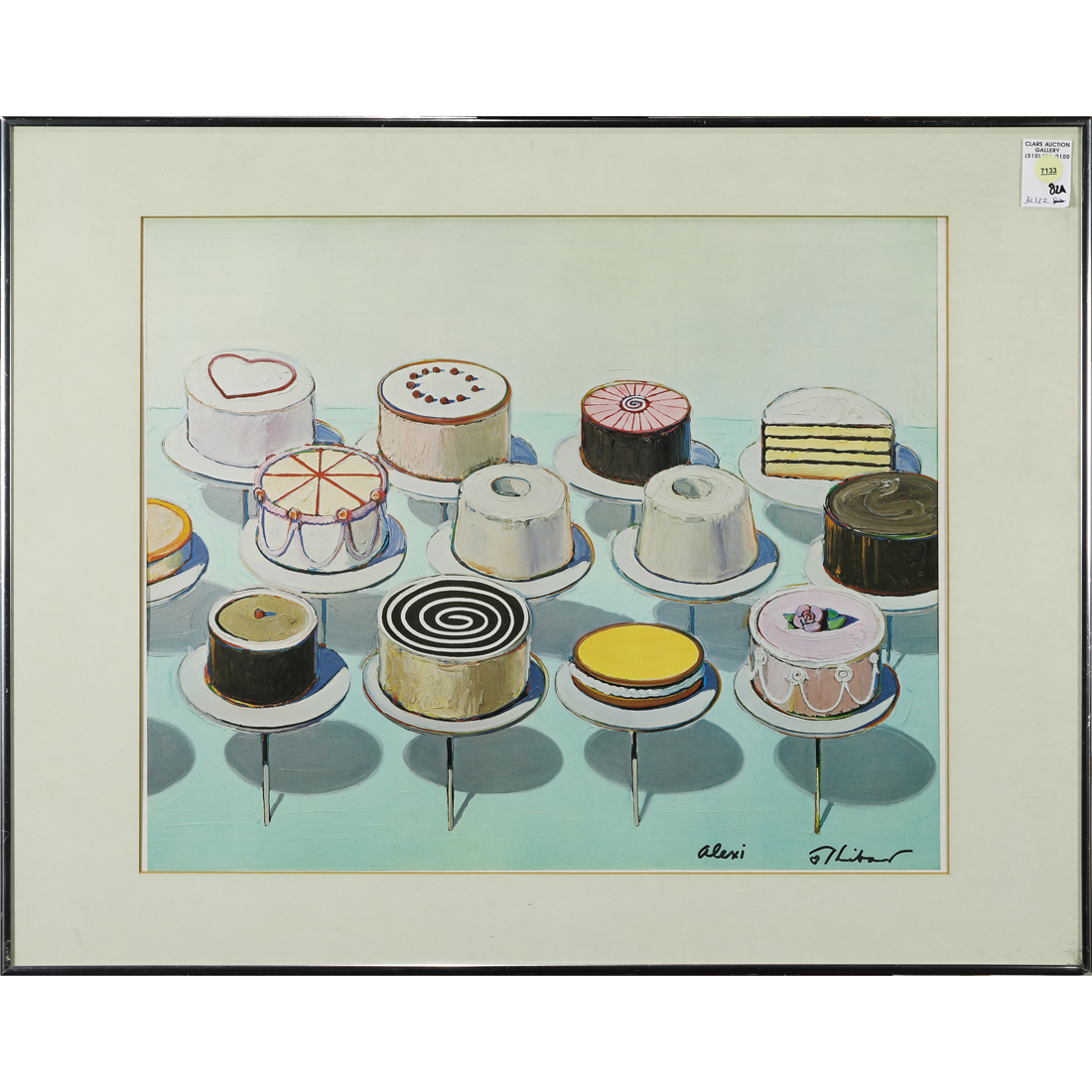 Appraisal: PRINT AFTER WAYNE THIEBAUD After Wayne Thiebaud American - Cakes