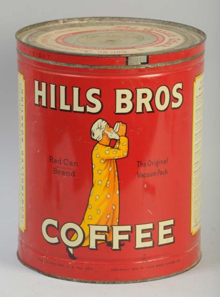 Appraisal: Large Hills Bros Coffee Tin Terrific display piece with brilliant