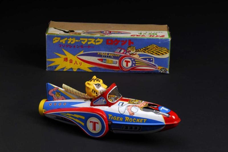 Appraisal: Tiger Mask Rocket Toy Description Japanese Made by Masudaya Working