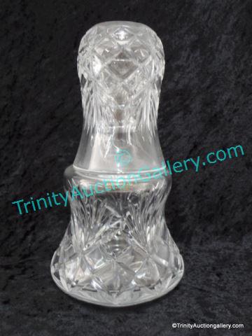 Appraisal: Cut Crystal Tumble Up Water Decanter Glass Bohemian glass made