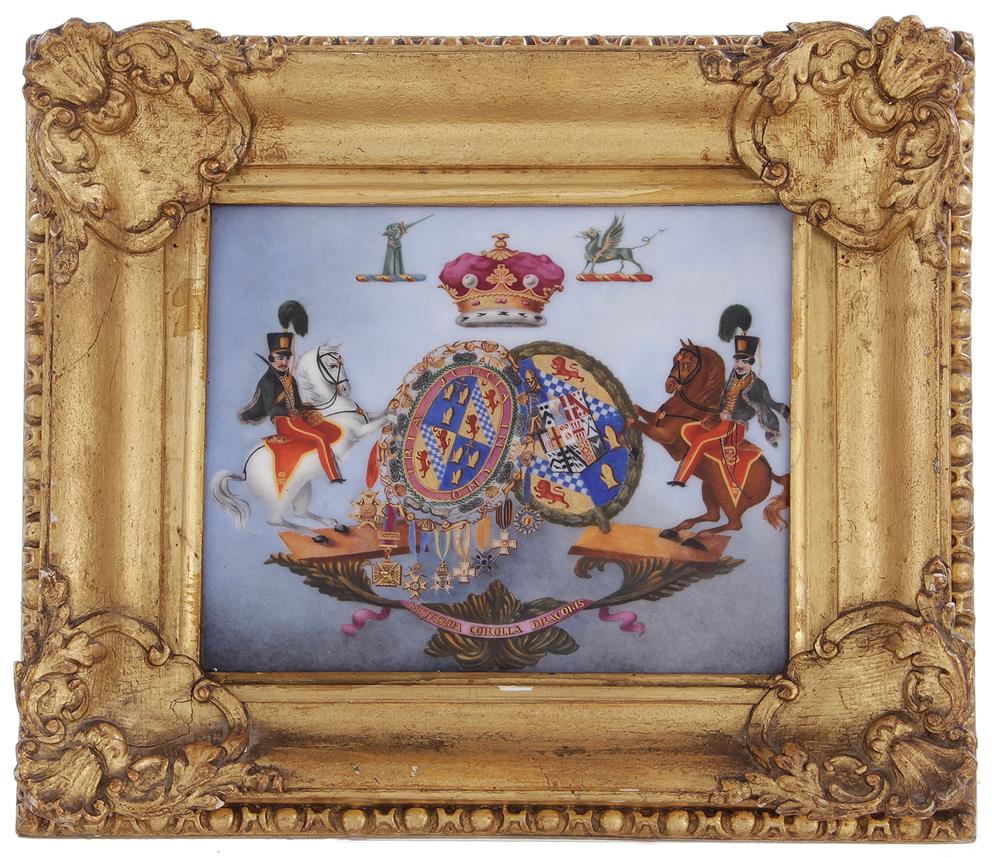 Appraisal: English armorial porcelain marriage arms of the Marquess of Londonderry