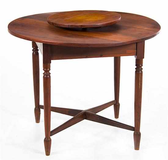 Appraisal: Federal style poplar lazy Susan table th century round top