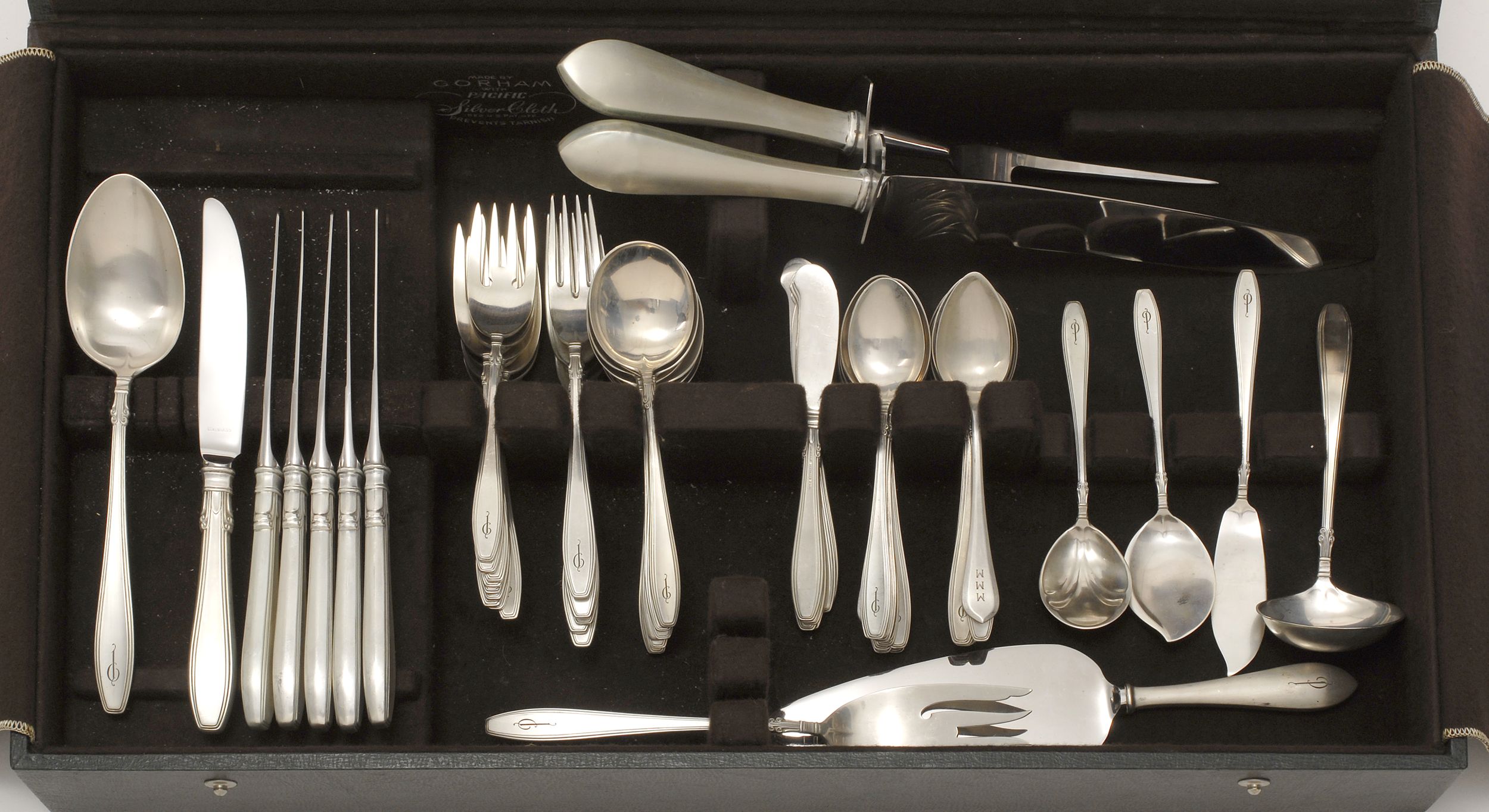 Appraisal: STERLING SILVER FLATWARE SET BY GORHAM In Nocturne Monogrammed P