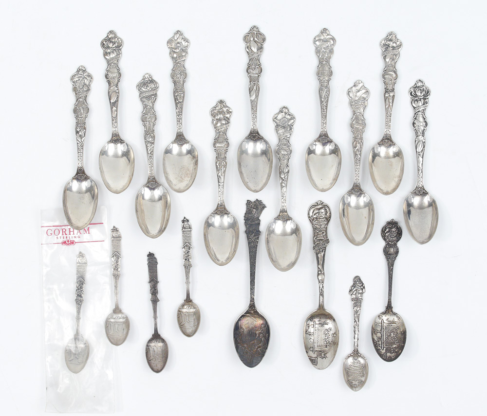 Appraisal: CHRISTMAS ZODIAC STERLING SPOONS spoons total to include assorted Christmas