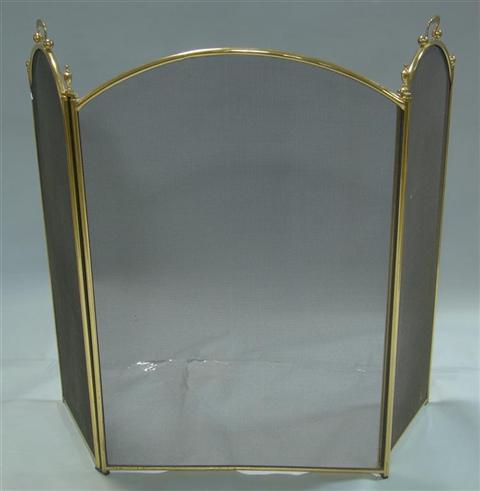 Appraisal: FOLDING BRASS FIRE SCREEN h w d in