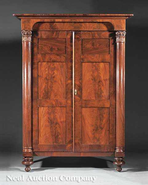 Appraisal: An American Classical Carved Mahogany Armoire early th c Baltimore