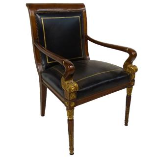 Appraisal: th Century Louis XVI Style Carved Mahogany Desk Chair th