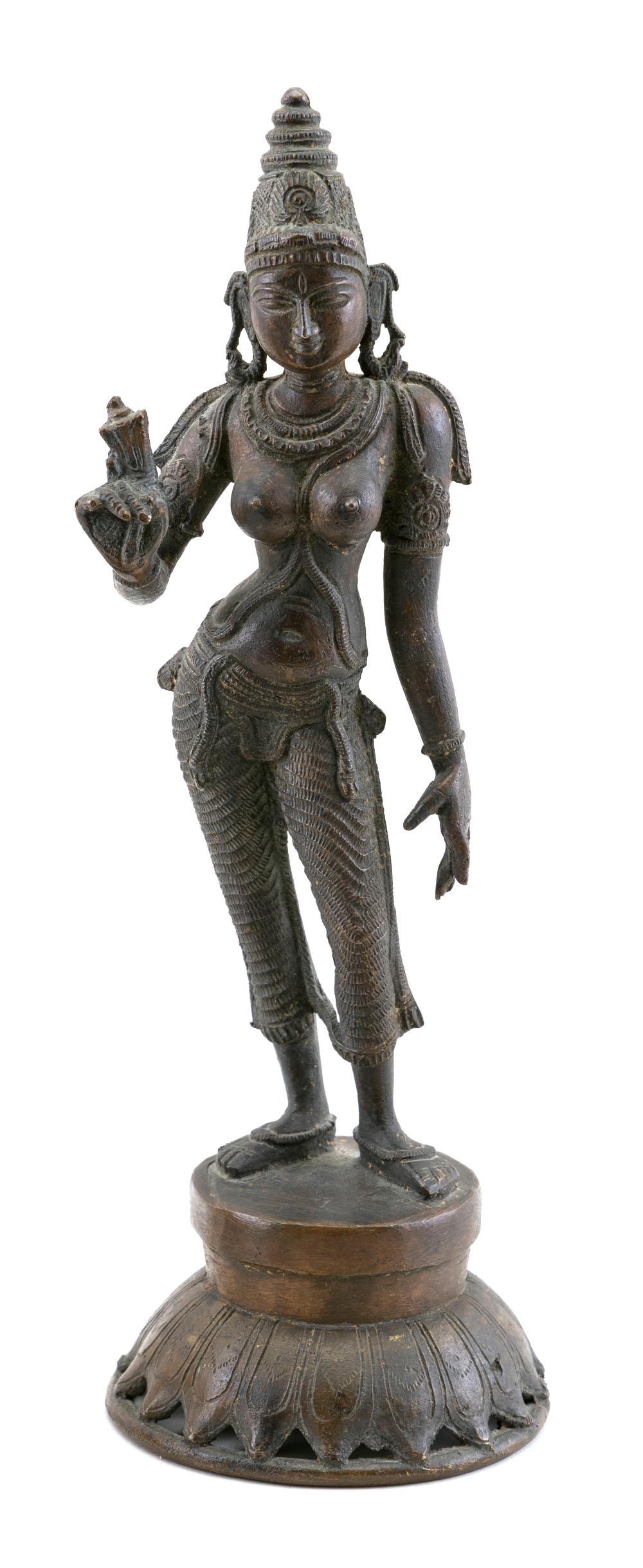 Appraisal: HINDU BRONZE FIGURE OF PARVATI AS SHIVAKAMI EARLY TH CENTURY