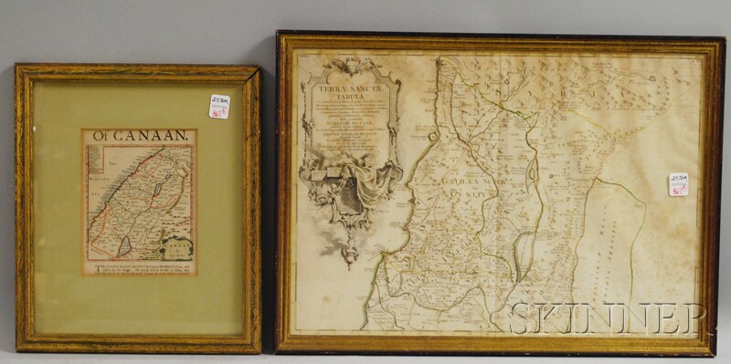 Appraisal: Two Framed Hand-colored Maps of the Holy Land a page