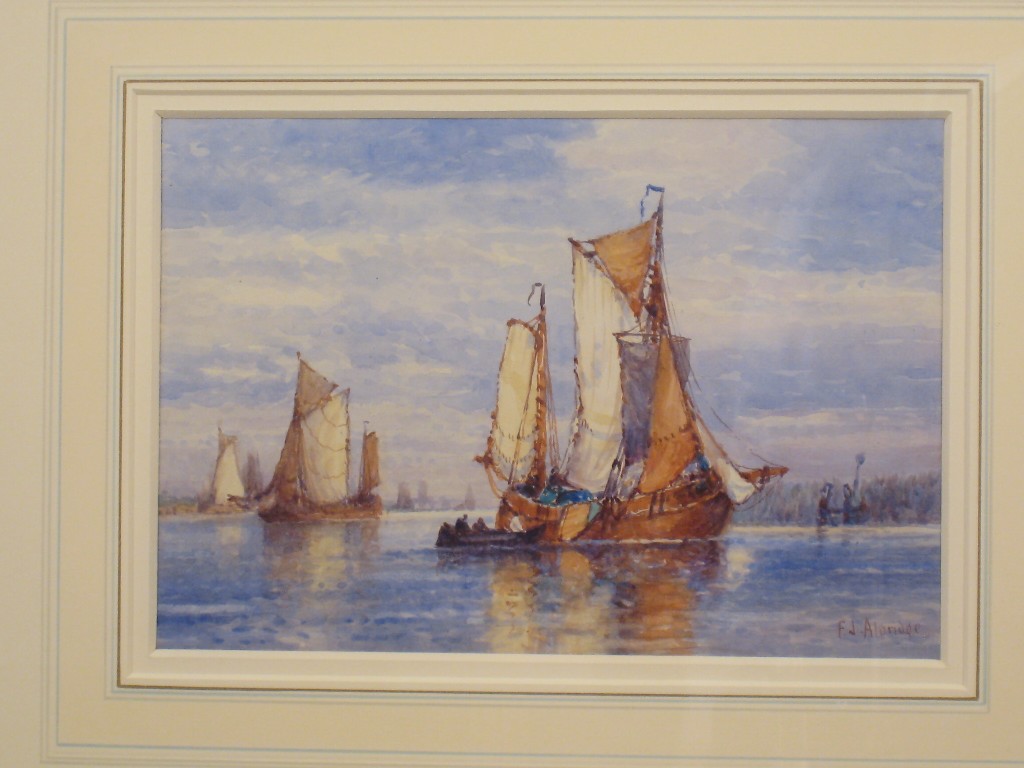 Appraisal: FREDERICK JAMES ALDRIDGE - Sailing Barges on an Estuary signed