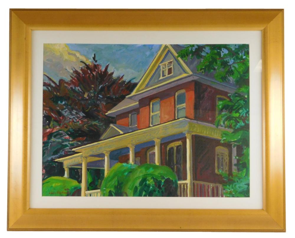 Appraisal: Christopher Stephens th C Brick House oil on paper a