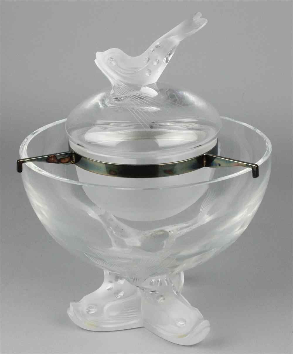 Appraisal: LALIQUE 'IGOR' CAVIAR BOWL inscribed Lalique France on both bowls