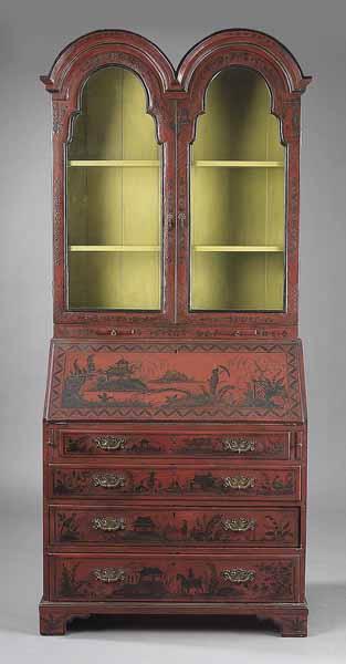 Appraisal: A Fine George III Japanned Secretary Bookcase late th c