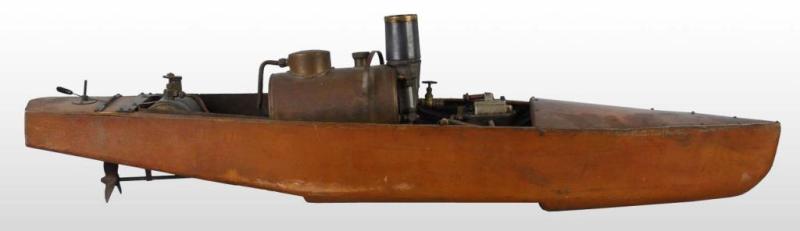 Appraisal: H E Boucher Company Live Steam Boat Toy Description Built