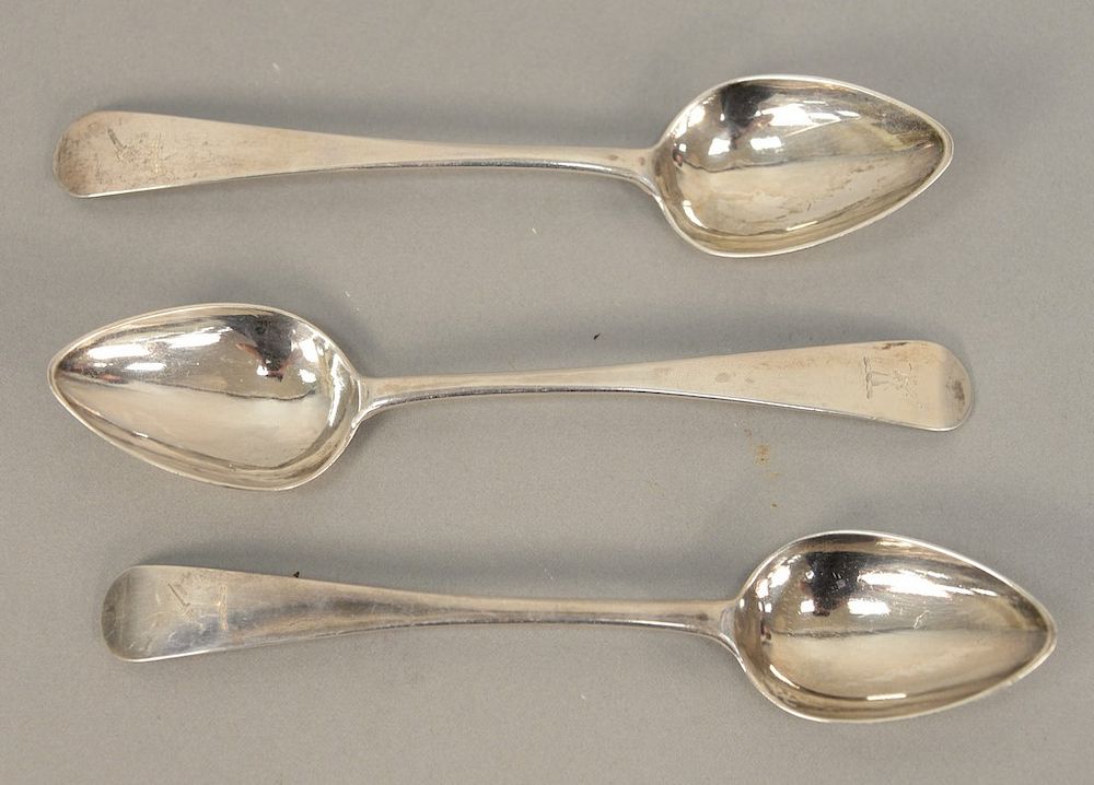 Appraisal: Three N Cornwell silver tablespoons Danbury CT length inches Provenance