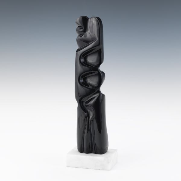 Appraisal: ROBERT WINSLOW AMERICAN B x x Obsidian Maquette Obsidian sculpture