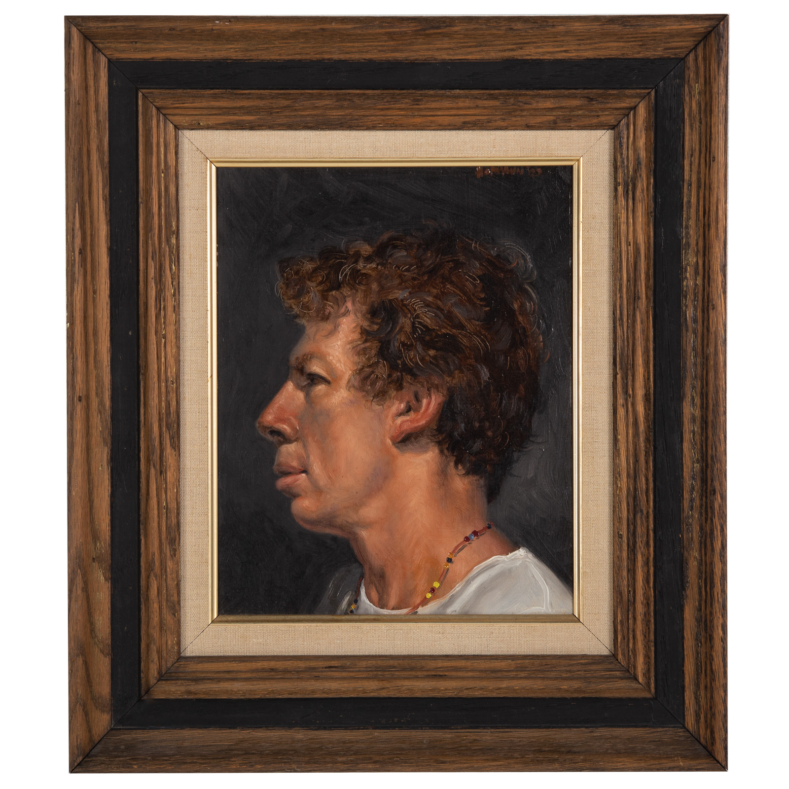 Appraisal: DOUGLAS HOFMANN PROFILE OF A YOUNG MAN OIL American b