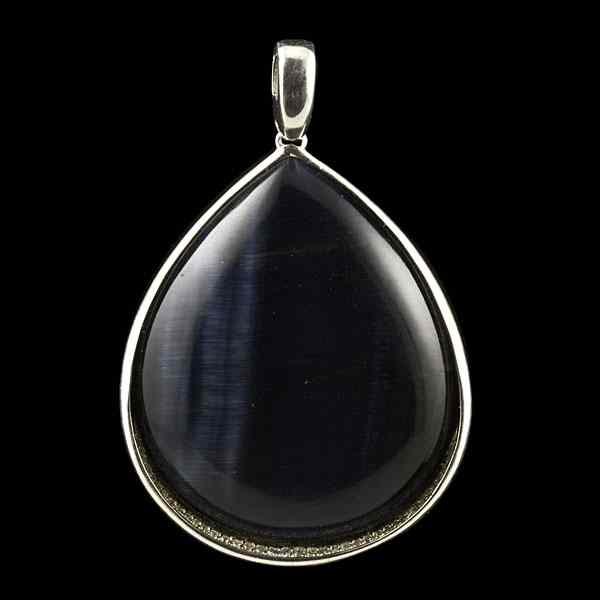 Appraisal: Ippolita Hawk's-Eye Pendant Ippolita sterling silver and smooth hawk's-eye quartz