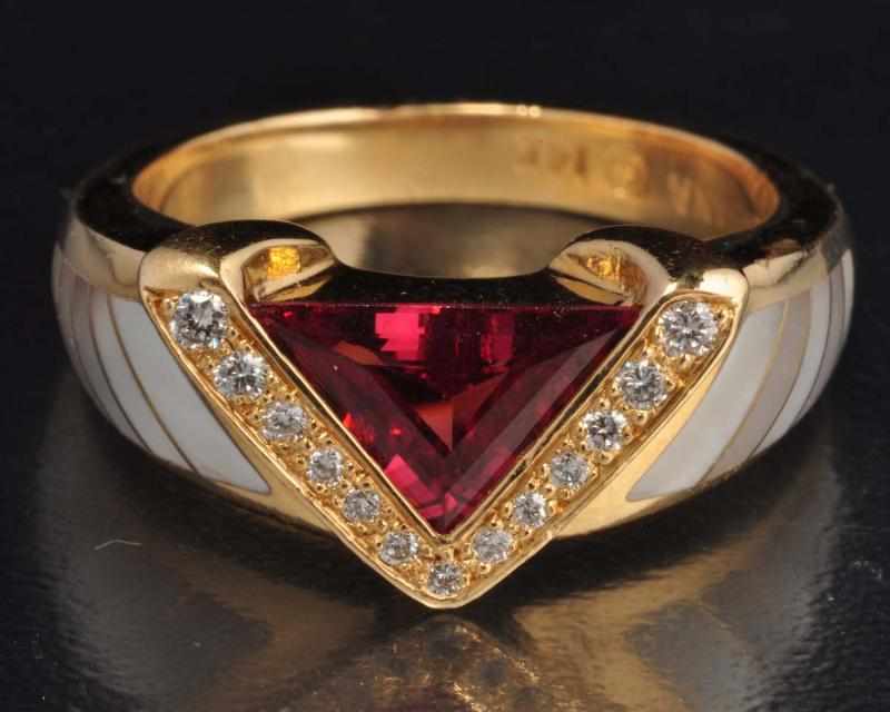 Appraisal: K Y Gold Diamond Pink Topaz Ring Description Diamonds ctw