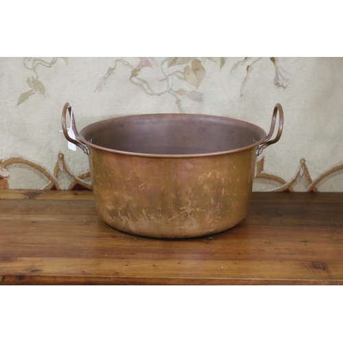 Appraisal: Vintage French copper twin handled pot approx cm H excluding