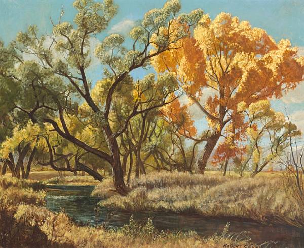 Appraisal: Robert Clunie American - Bishop Creek Autumn Tree near a