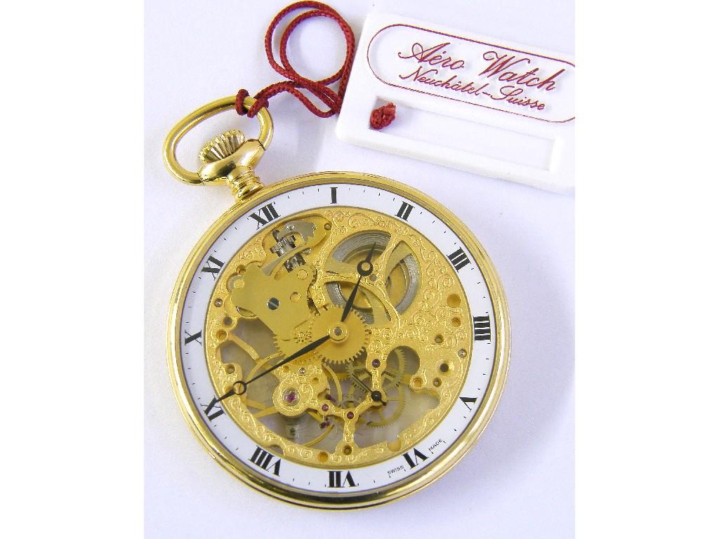 Appraisal: ct cylinder engraved fob watch with a gilt dial gm