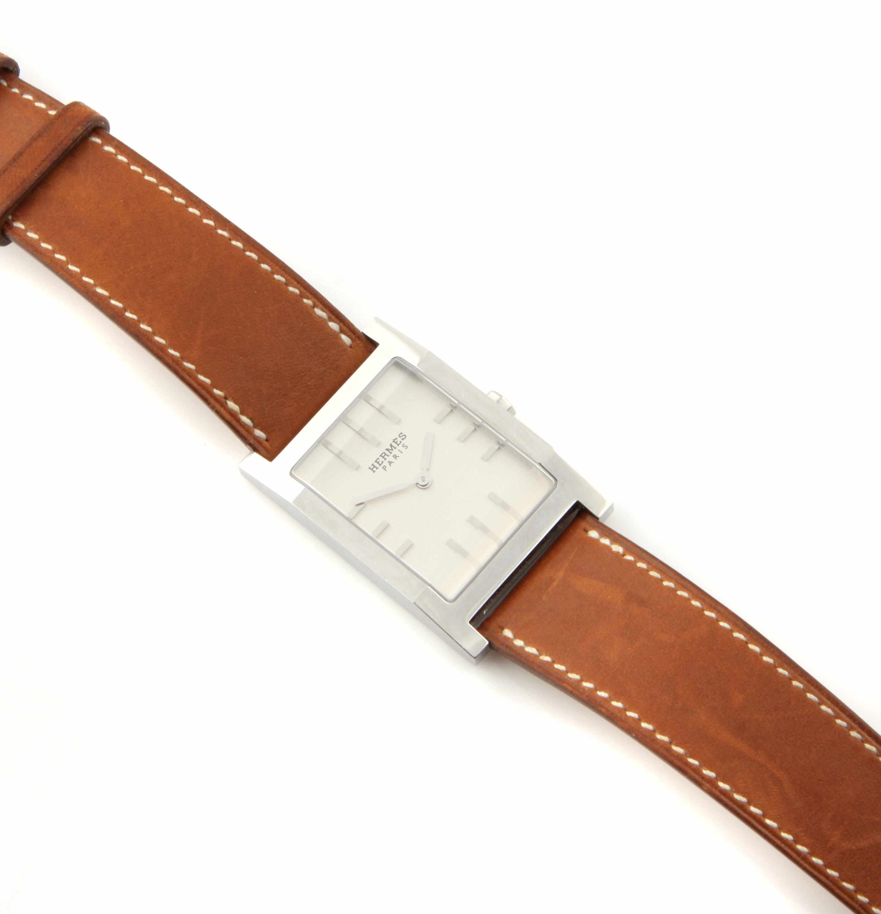 Appraisal: A stainless steel strap wristwatch Hermes with original strap and