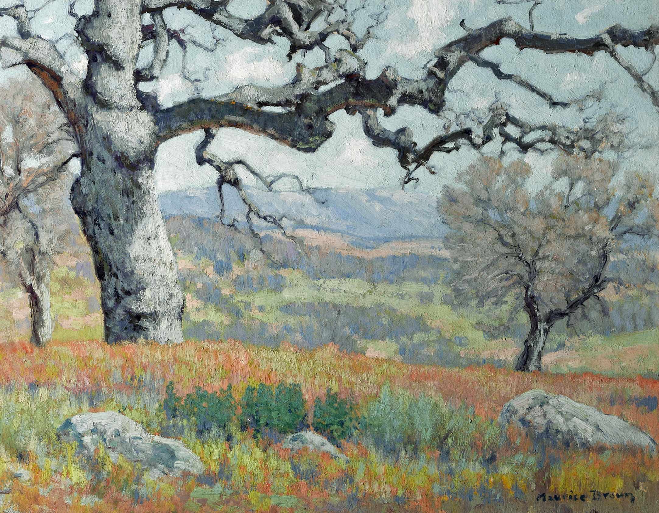 Appraisal: Maurice Braun American - The oak signed 'Maurice Braun' lower