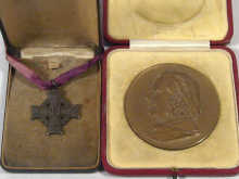 Appraisal: A mixed lot comprising a bronze medallion dated and a