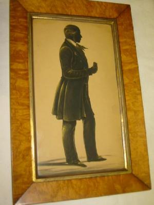 Appraisal: ENGLISH SCHOOL Silhouette Portrait of a Man depicted standing in