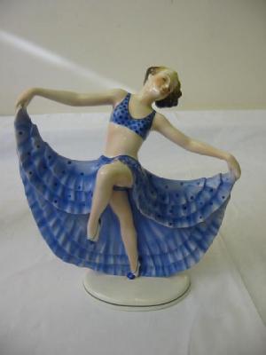 Appraisal: A KATCHUTTE POTTERY ART DECO FIGURE modelled as a female