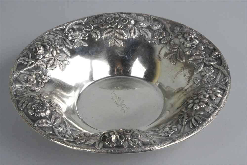 Appraisal: KIRK STERLING '' REPOUSSE'' PATTERN BOWL marked S Kirk Son