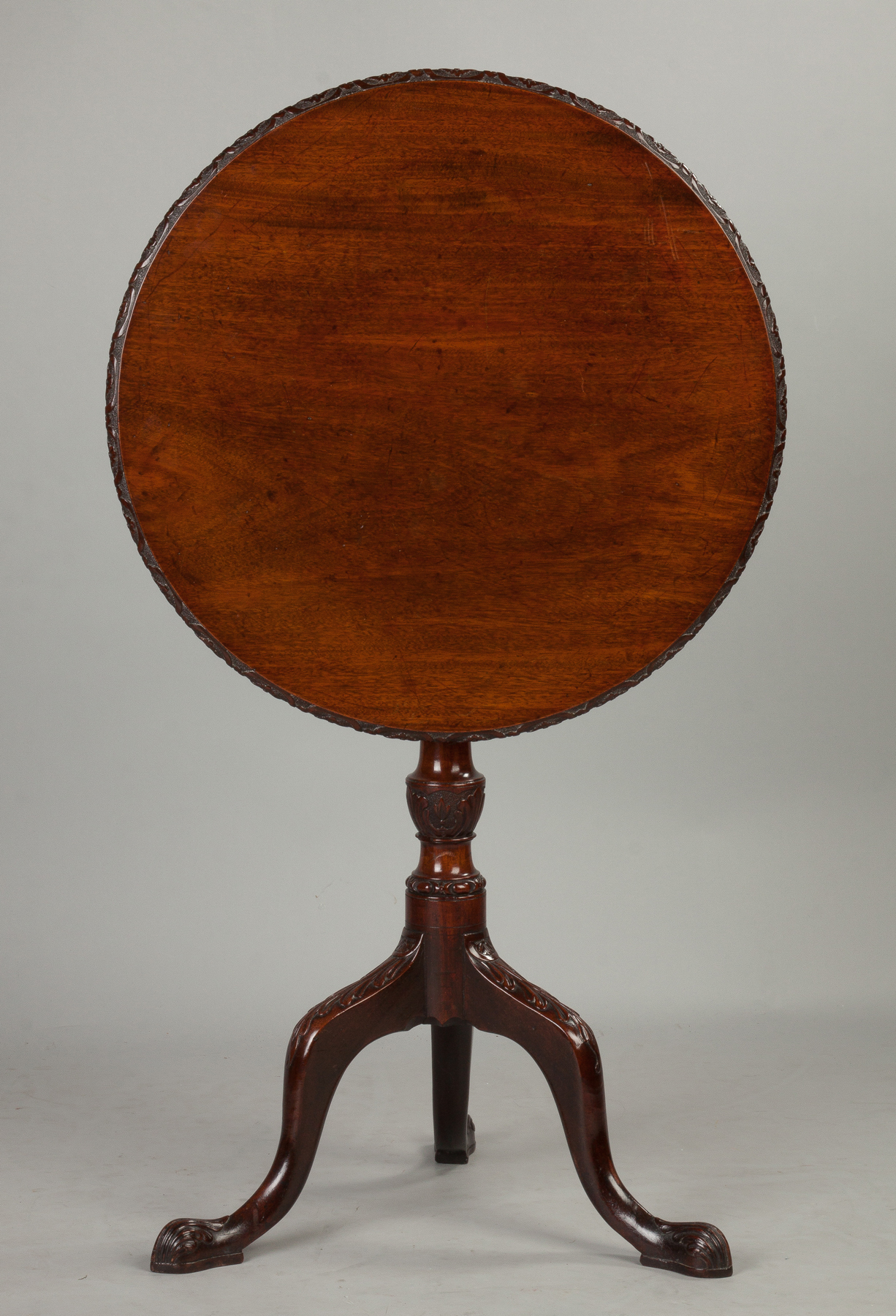 Appraisal: English George III Mahogany Tilt-Top Tea Table Late th century