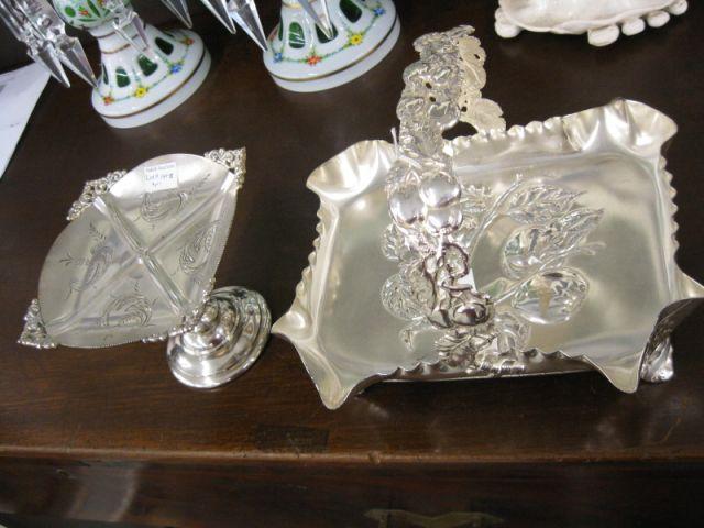 Appraisal: pcs Victorian Silverplate Pairpoint basket and Meriden compote excellent