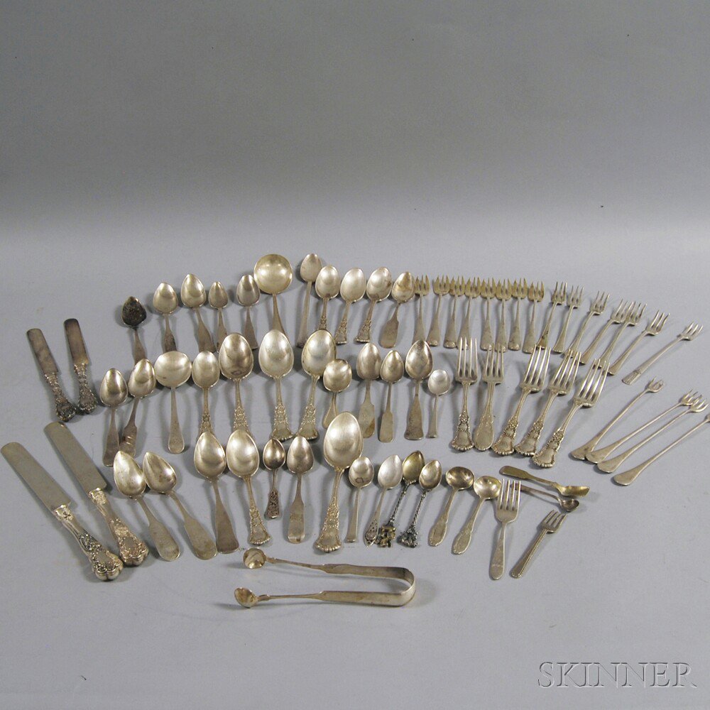 Appraisal: Group of Miscellaneous Mostly Sterling and Coin Silver Flatware some