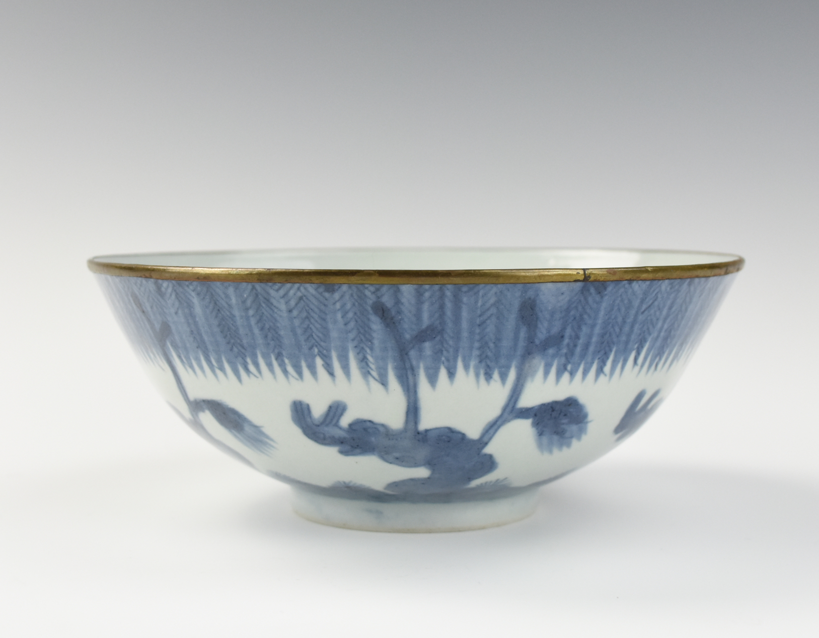 Appraisal: LARGE JAPANESE BLUE AND WHITE BOWL TH C Japanese th