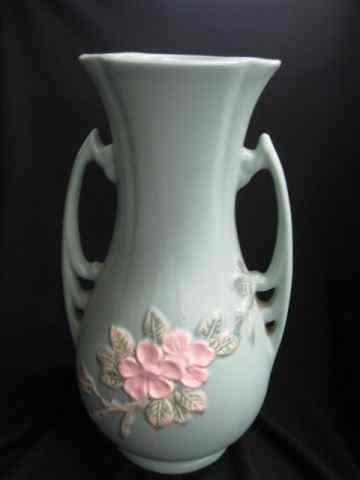 Appraisal: Weller Art Pottery Floor Vase floral on green '' excellent