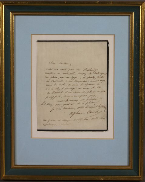 Appraisal: Autographed signed letter written in French by Alphonse Daudery letter