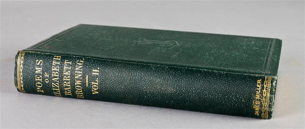 Appraisal: COLLECTION OF POEMS BY ELIZABETH BARRETT BROWNING IN THREE VOLUMES