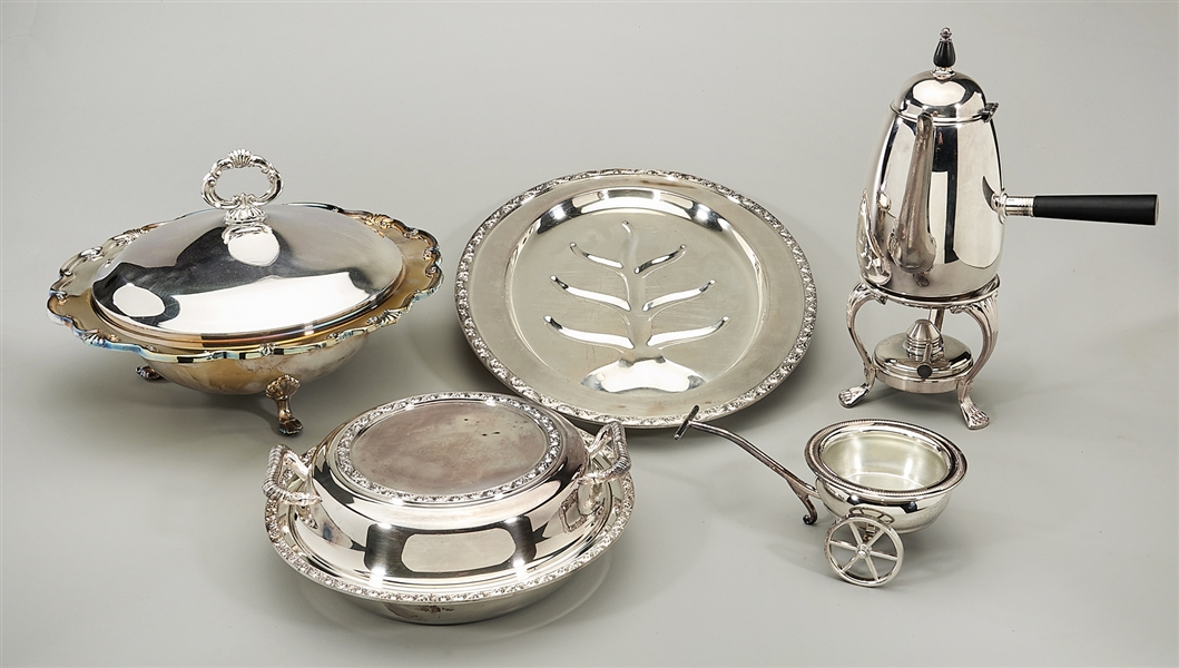 Appraisal: Five F B Rogers silver plate service items including a