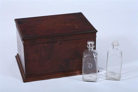 Appraisal: LARGE GEORGIAN-STYLE BURLED WALNUT DECANTER CHEST early to mid- th