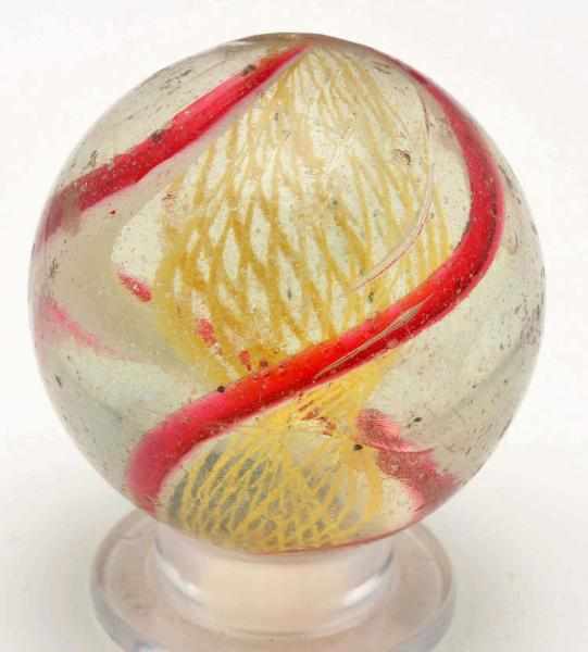 Appraisal: Double Ribbon Latticino Swirl Marble Description Core consists of two