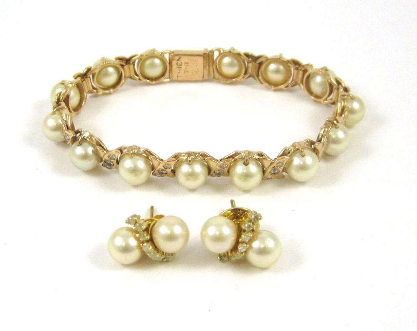 Appraisal: THREE ARTICLES OF WHITE PEARL JEWELRY including a - inch