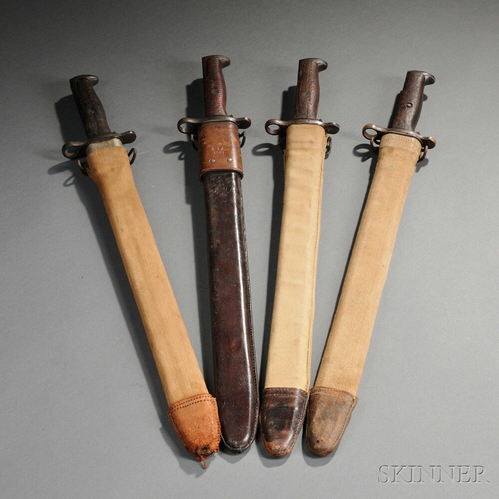 Appraisal: Four Model Bayonets with Scabbards c early th century a