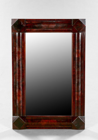 Appraisal: Unusual American Classical Mahogany Looking Glass second quarter th century